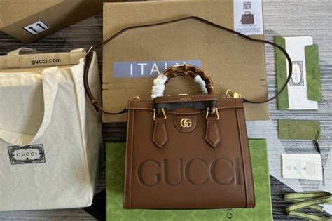 gucci 660195|Gucci Diana small tote bag in brown leather .